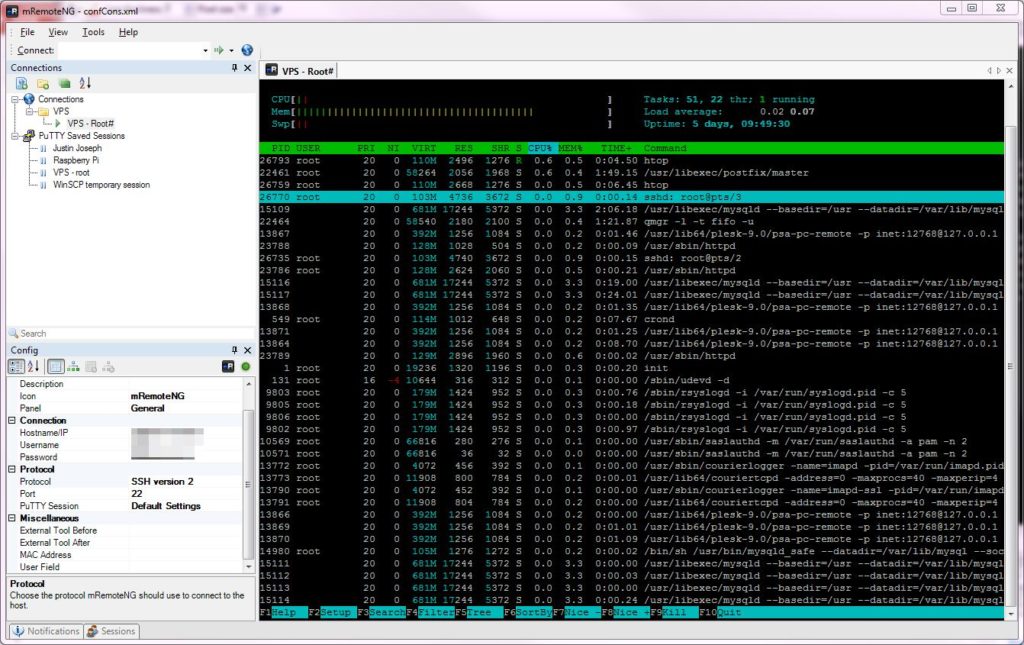 mRemoteNG - connected screen
